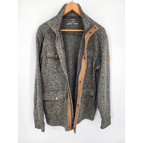 Eddie Bauer Black Gray Heathered Knit Jacket Men’s Size Medium - Picture 9 of 13